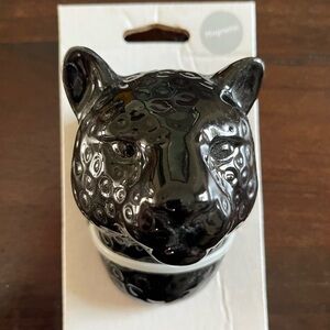 NWT Opalhouse black ceramic leopard planter